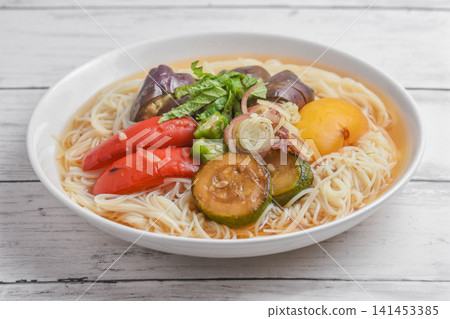 Somen noodles with summer vegetables Somen noodles with summer vegetables 141453385