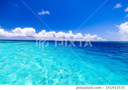Miyako Island, Yaebise Reef - Blue Sea and Blue Sky Miyako Island, Yaebise Reef - Blue Sea and Blue Sky 141453535