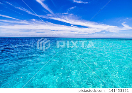 Miyako Island, Yaebise Reef - Blue Sea and Blue Sky 141453551
