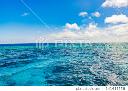 Miyako Island, Yaebise Reef - Blue Sea and Blue Sky Miyako Island, Yaebise Reef - Blue Sea and Blue Sky 141453556