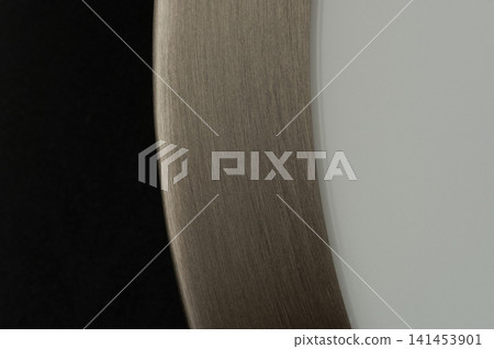 Clean brushed metal surface in plastic frame Clean brushed metal surface in plastic frame 141453901