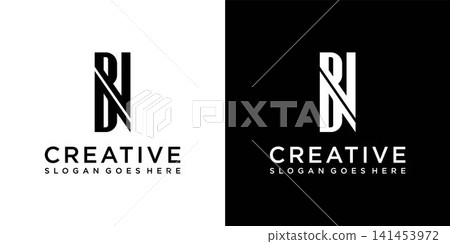 BN or NB initial letter logo design vector BN or NB initial letter logo design vector 141453972
