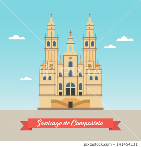Santiago de Compostela cathedral in Spain. Santiago de Compostela cathedral in Spain. 141454131