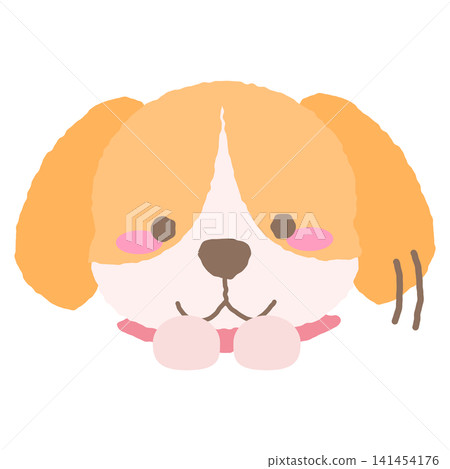 手繪風格的插圖,描繪了一隻類似比格犬的狗表達感激之情的面部表情。 手繪風格的插圖,描繪了一隻類似比格犬的狗表達感激之情的面部表情。 141454176