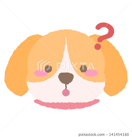 A beagle-like dog's facial expression icon, hand-drawn style illustration. A beagle-like dog's facial expression icon, hand-drawn style illustration. 141454180