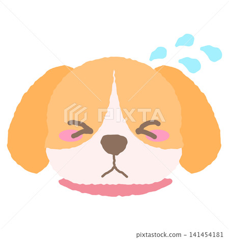 一隻表情驚恐的、類似比格犬的小狗圖標,採用手繪風格插圖。 一隻表情驚恐的、類似比格犬的小狗圖標,採用手繪風格插圖。 141454181
