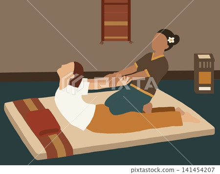 Scene from a Thai traditional massage session ③ Scene from a Thai traditional massage session ③ 141454207