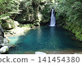 Niko-buchi and the Niyodo Blue waterfall basin in summer (Ino Town, Kochi Prefecture) 141454380