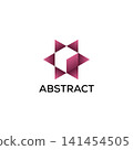 Abstract Hexagram Icon and Logo with Cube and Negative Space 141454505