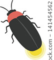 Vector illustration of a firefly with a glowing bottom Vector illustration of a firefly with a glowing bottom 141454562