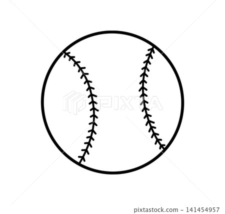 Baseball ball line icon for sport coaching diagrams, training guides, and game planning vector illustration Baseball ball line icon for sport coaching diagrams, training guides, and game planning vector illustration 141454957