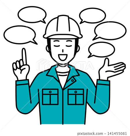 A talkative male worker A talkative male worker 141455081