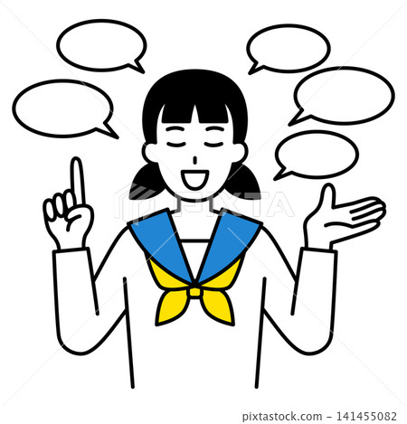 A female student who talks fluently A female student who talks fluently 141455082