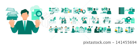 Office DX推廣圖片插圖集:人工智慧應用、業務效率提升與數據分析 Office DX推廣圖片插圖集:人工智慧應用、業務效率提升與數據分析 141455694