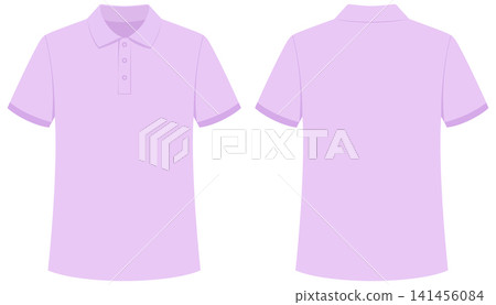 Light Purple Polo Shirt Vector Mockup Front and Back View Light Purple Polo Shirt Vector Mockup Front and Back View 141456084
