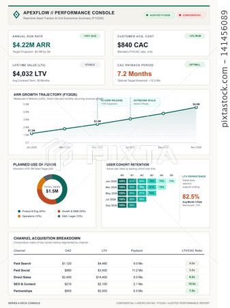 Business Performance Dashboard with Financial Metrics and Growth Trajectory Charts Business Performance Dashboard with Financial Metrics and Growth Trajectory Charts 141456089
