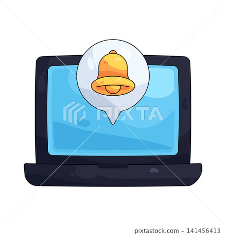 Illustration of laptop notification Illustration of laptop notification 141456413