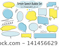 Simple, hand-drawn style speech bubble set: Cute conversation frames, comments, and message materials. 141456629