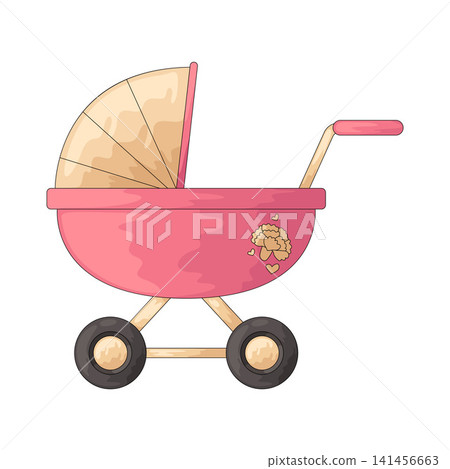 Illustration of Baby Stroller Illustration of Baby Stroller 141456663