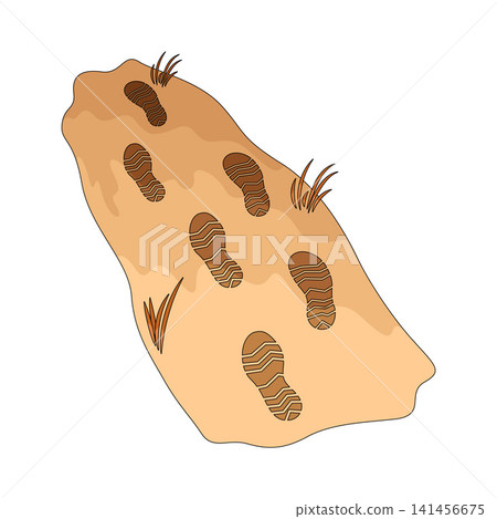Illustration of Footprints mountain path Illustration of Footprints mountain path 141456675