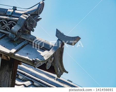 建築物的裝飾性屋頂瓦片 141456691