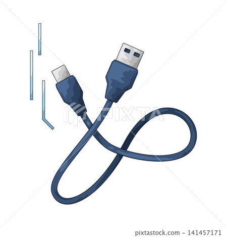 Illustration of USB Cable Illustration of USB Cable 141457171