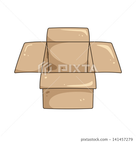 Illustration of cardboard box Illustration of cardboard box 141457279