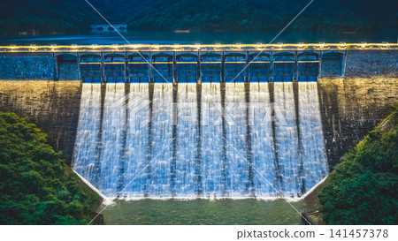 Hong Kong, July 18 2026 Night Tai Tam Tuk Reservoir Dam Hong Kong, July 18 2026 Night Tai Tam Tuk Reservoir Dam 141457378