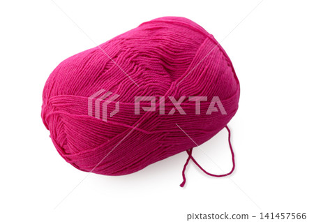 Bright pink yarn inviting creativity and crafting joy during a sunny afternoon Bright pink yarn inviting creativity and crafting joy during a sunny afternoon 141457566