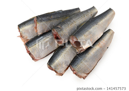 Fish stacked, in white background, with fish, from a top-down perspective, with gray, white accents, and neutral mood, with nearby objects, in surrounding setting. Fish stacked, in white background, with fish, from a top-down perspective, with gray, white accents, and neutral mood, with nearby objects, in surrounding setting. 141457573
