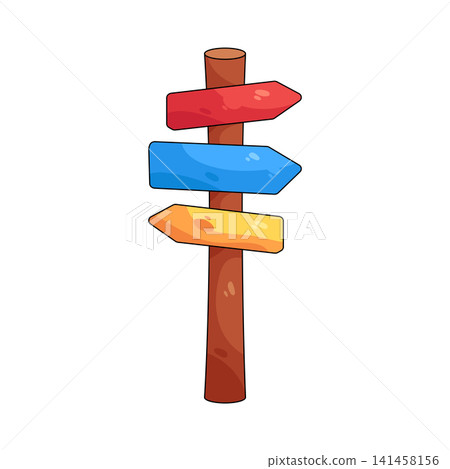 Illustration of directional signpost Illustration of directional signpost 141458156