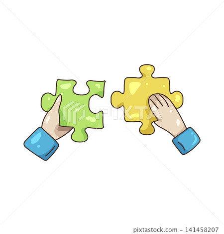 Illustration of puzzle pieces Illustration of puzzle pieces 141458207