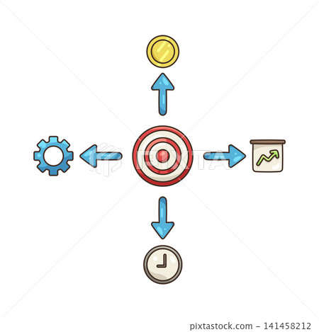 Illustration of business goals Illustration of business goals 141458212