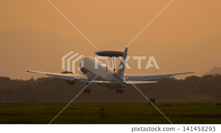A Japan Air Self-Defense Force E-767 early warning and control aircraft taking off. A Japan Air Self-Defense Force E-767 early warning and control aircraft taking off. 141458293