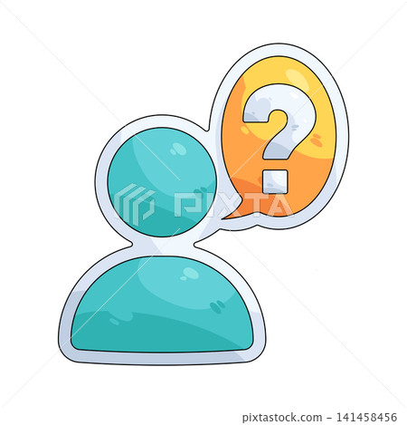 Illustration of user with question mark bubble 141458456