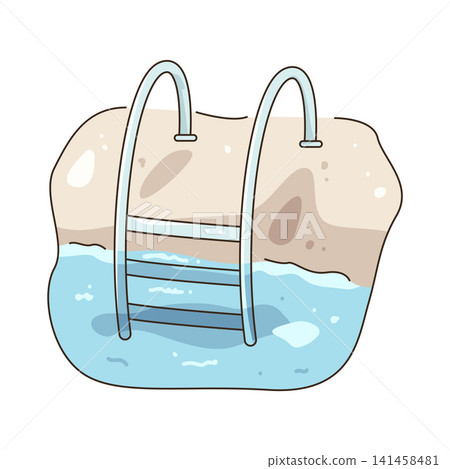 Illustration of pool ladder Illustration of pool ladder 141458481