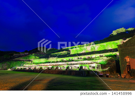 The Kitazawa Flotation Plant ruins, illuminated in early summer, Sado Island, Sado City, Niigata Prefecture. The Kitazawa Flotation Plant ruins, illuminated in early summer, Sado Island, Sado City, Niigata Prefecture. 141458996