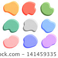A set of colorful, fluid-shaped illustrations with a paper-like texture that gives them a three-dimensional feel. 141459335