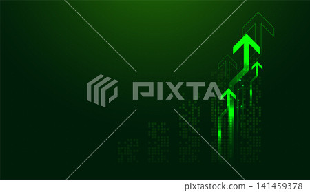 A clean digital background showcases glowing Arrows symbolizing Green finance, upward momentum, growth A clean digital background showcases glowing Arrows symbolizing Green finance, upward momentum, growth 141459378