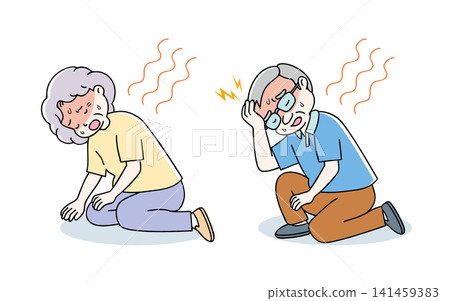 Senior citizens experiencing health problems due to the heat (Illustration 4C) Senior citizens experiencing health problems due to the heat (Illustration 4C) 141459383