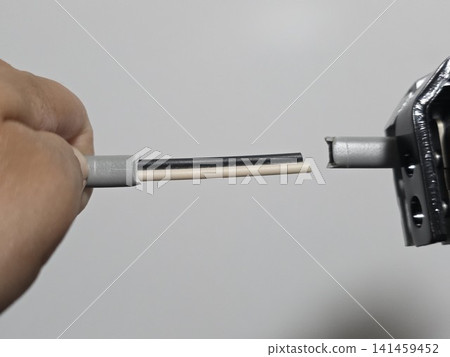 Electrical engineer exam practice scene: Stripping the sheath (outer layer) of electrical wires with a VVF stripper - Part 3 Electrical engineer exam practice scene: Stripping the sheath (outer layer) of electrical wires with a VVF stripper - Part 3 141459452