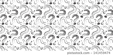 Seamless Pattern Background of Doodle Question Marks Seamless Pattern Background of Doodle Question Marks 141459474