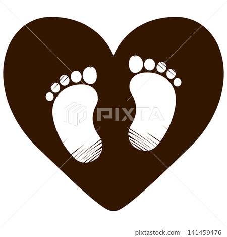 Vector cartoon illustration of baby footprints inside heart shape isolated on white background Vector cartoon illustration of baby footprints inside heart shape isolated on white background 141459476