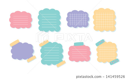 Cute Pastel Note Paper Set with Lined and Grid Pages Collection Cute Pastel Note Paper Set with Lined and Grid Pages Collection 141459526