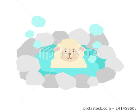 一隻羊在溫泉裡洗澡(插圖) 一隻羊在溫泉裡洗澡(插圖) 141459605
