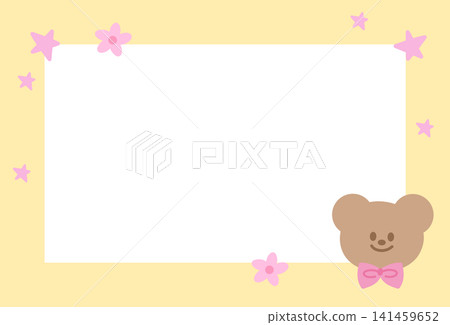 Pastel yellow frame with flowers, stars, teddy bear for background, backdrop, wallpaper, rectangle ad template, polaroid photo, banner, social media, postcard, memo note, presentation, animal Pastel yellow frame with flowers, stars, teddy bear for background, backdrop, wallpaper, rectangle ad template, polaroid photo, banner, social media, postcard, memo note, presentation, animal 141459652