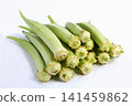 Salad okra (white okra) 141459862