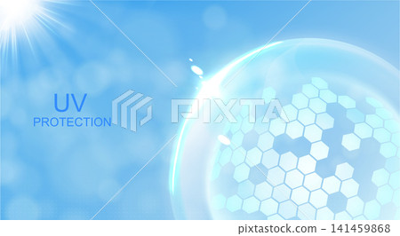 Uv shield protection banner, glass dome barrier 141459868