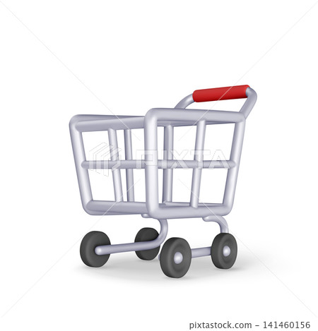 Shopping cart in 3d style for retail and commerce 141460156
