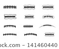 American football lace silhouette set, Football seams silhouette, Football laces vector, Ball laces silhouette, Football skeleton silhouette, American football laces clipart. 141460440